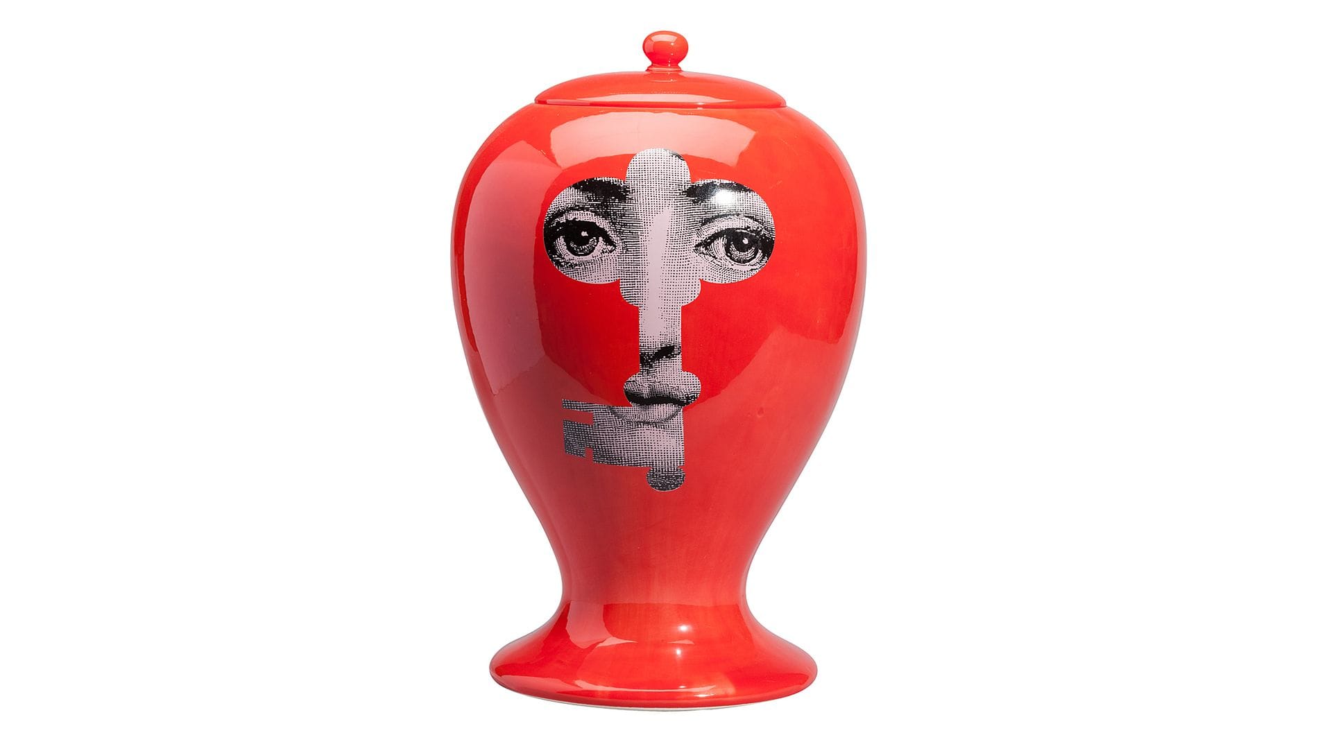 Декоративная ваза с крышкой Serratura Red Maxi