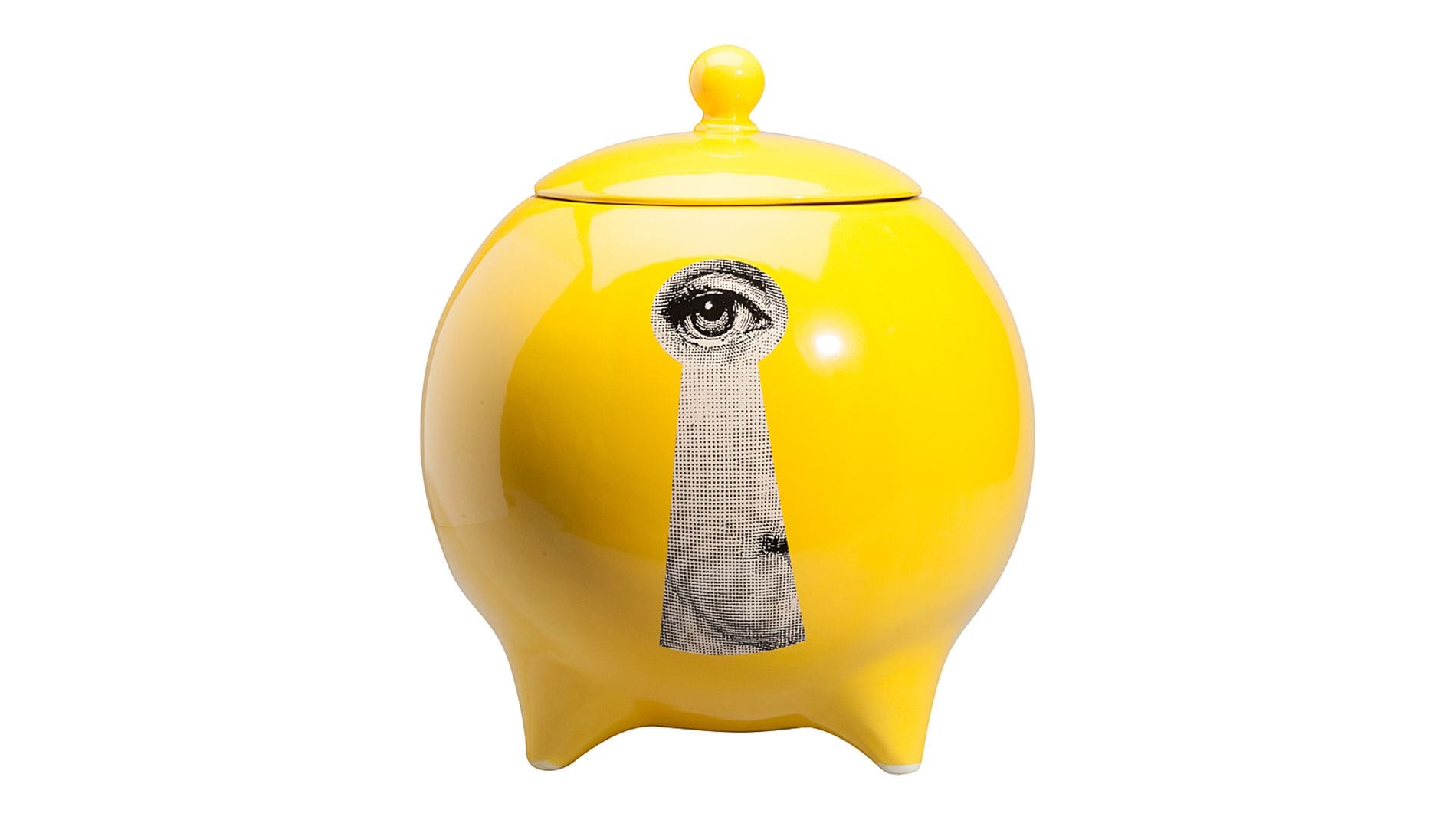 Декоративная ваза с крышкой Serratura Yellow I