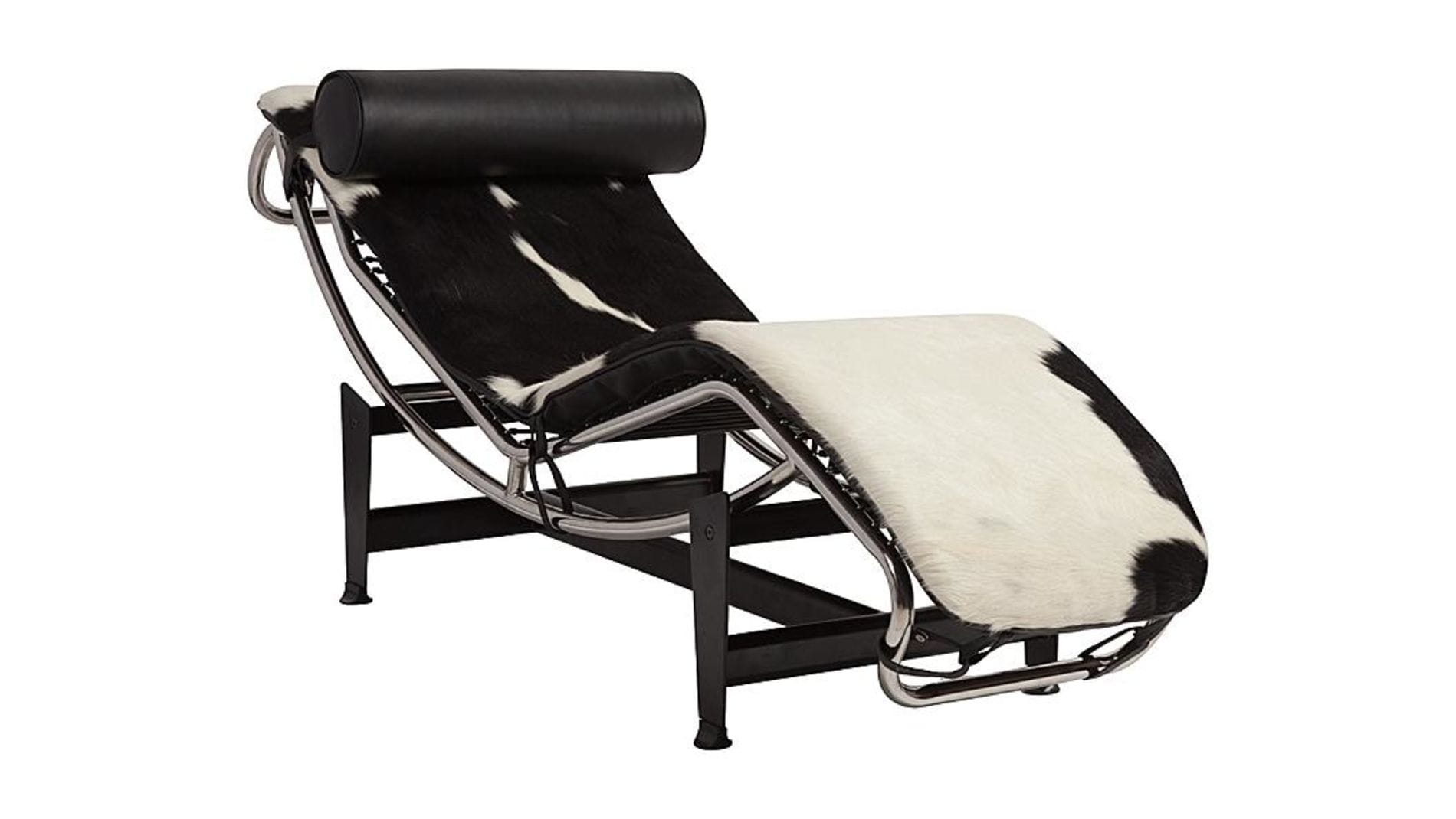Кушетка Le Corbusier Chaise Lounge Pony Black-White Premium Leather