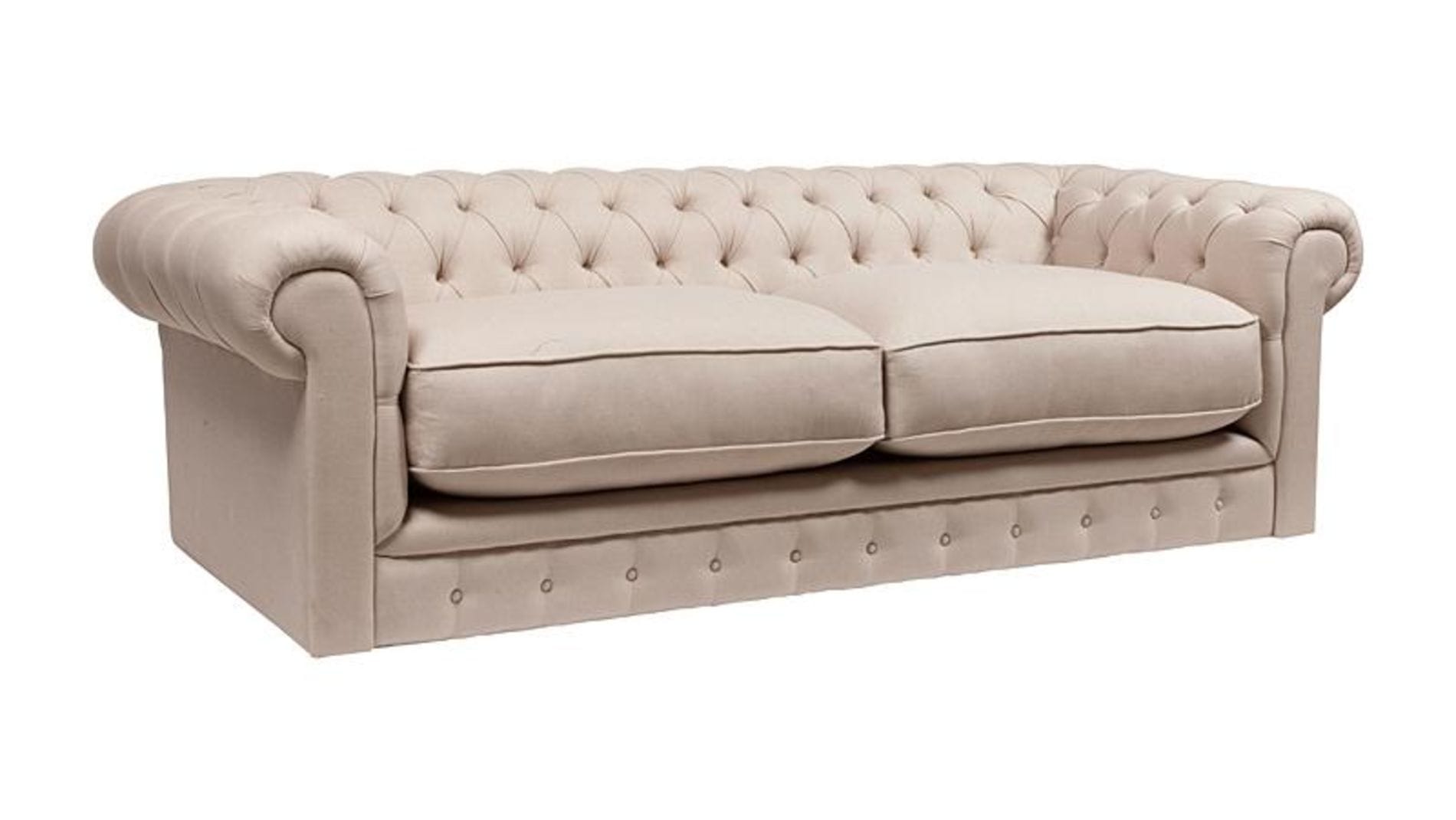 Диван The Pettite Kensington Upholstered Sofa Кремовый Лен Р