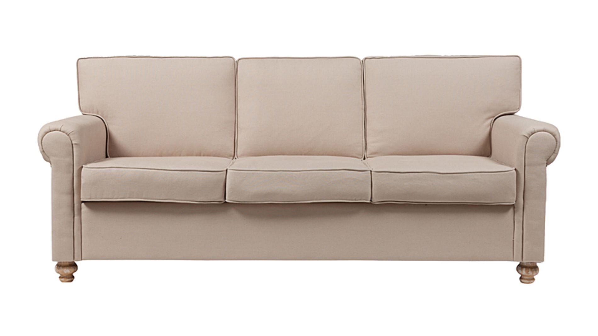 Диван The Pettite Lancaster Upholstered Sofa Кремовый Лен Р