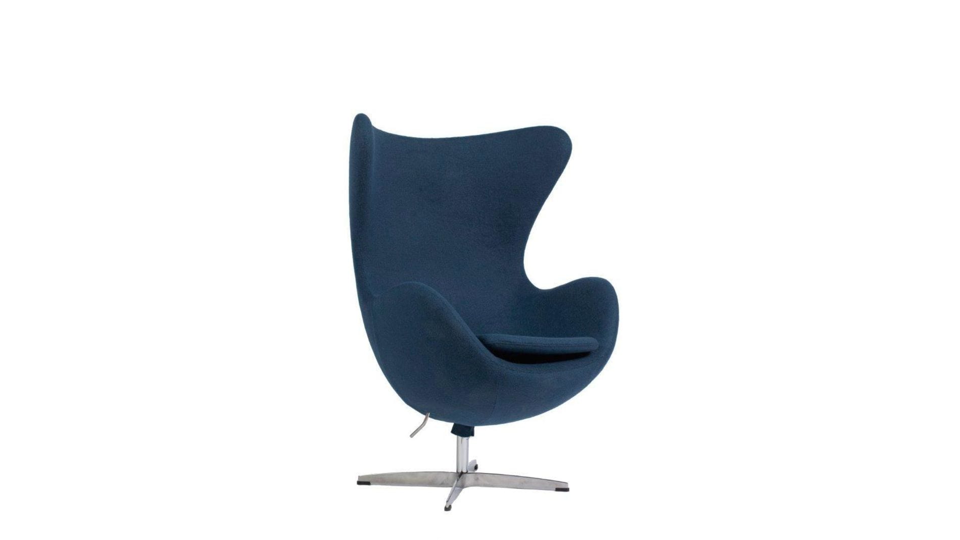Кресло Egg Chair Серо-синее 100% Кашемир М