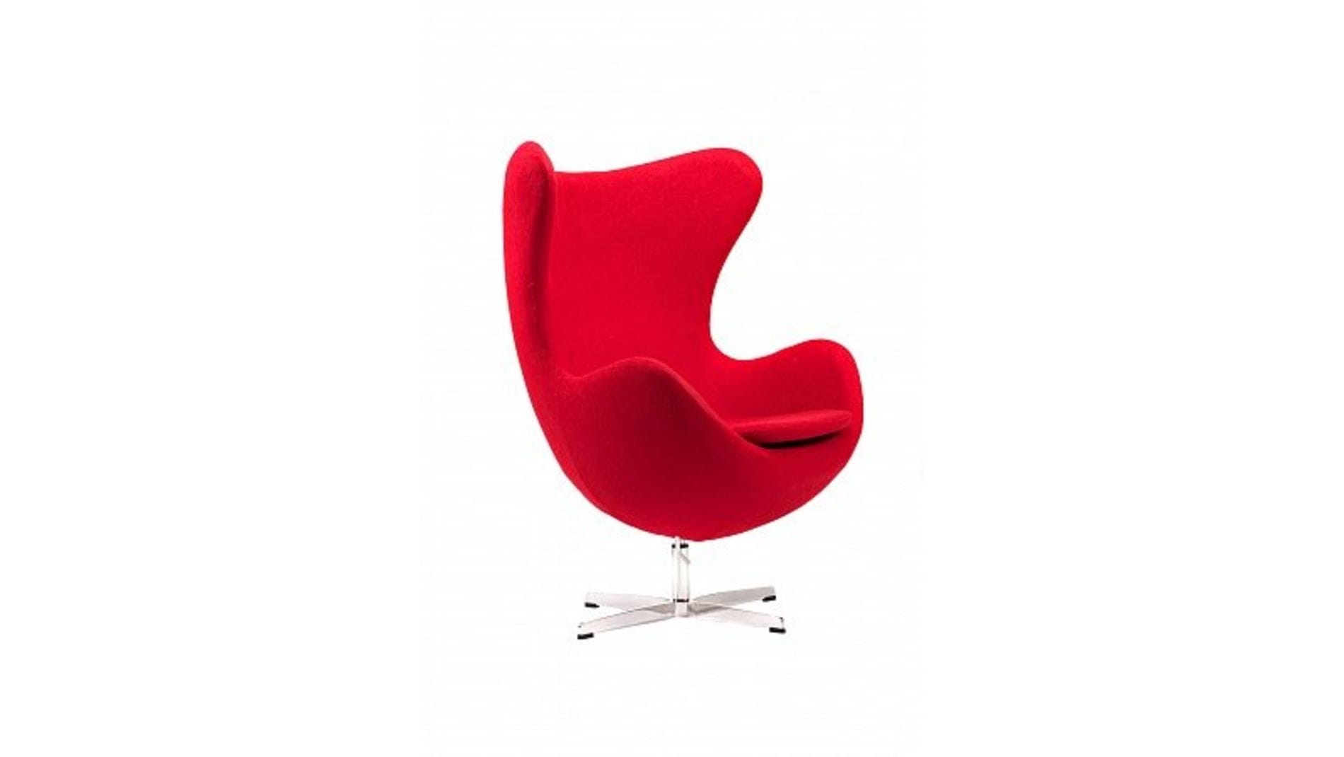 Кресло Egg Chair Красное 100% Шерсть М