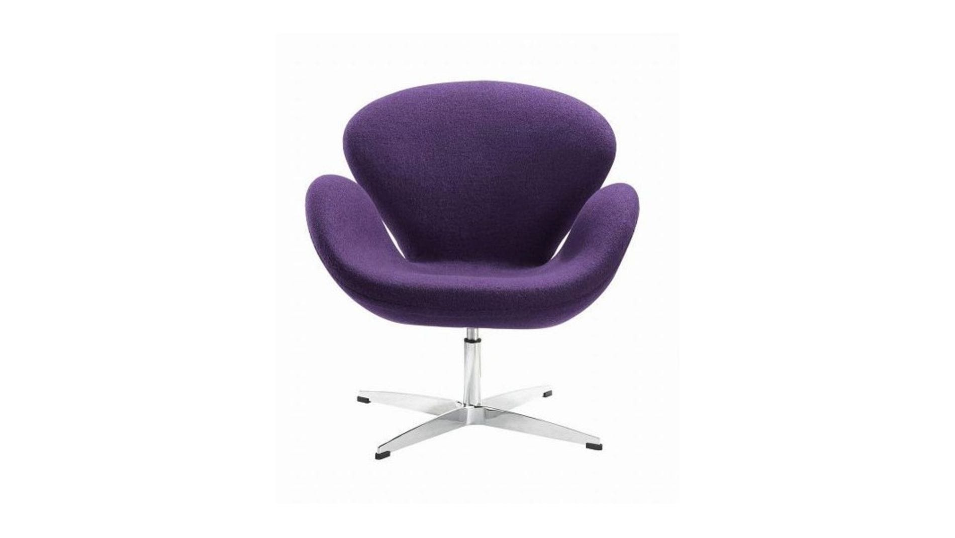 Кресло Swan Chair Фиолетовая Шерсть М