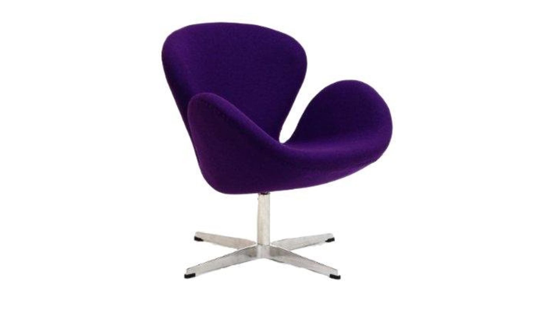 Кресло Swan Chair Фиолетовая Шерсть М