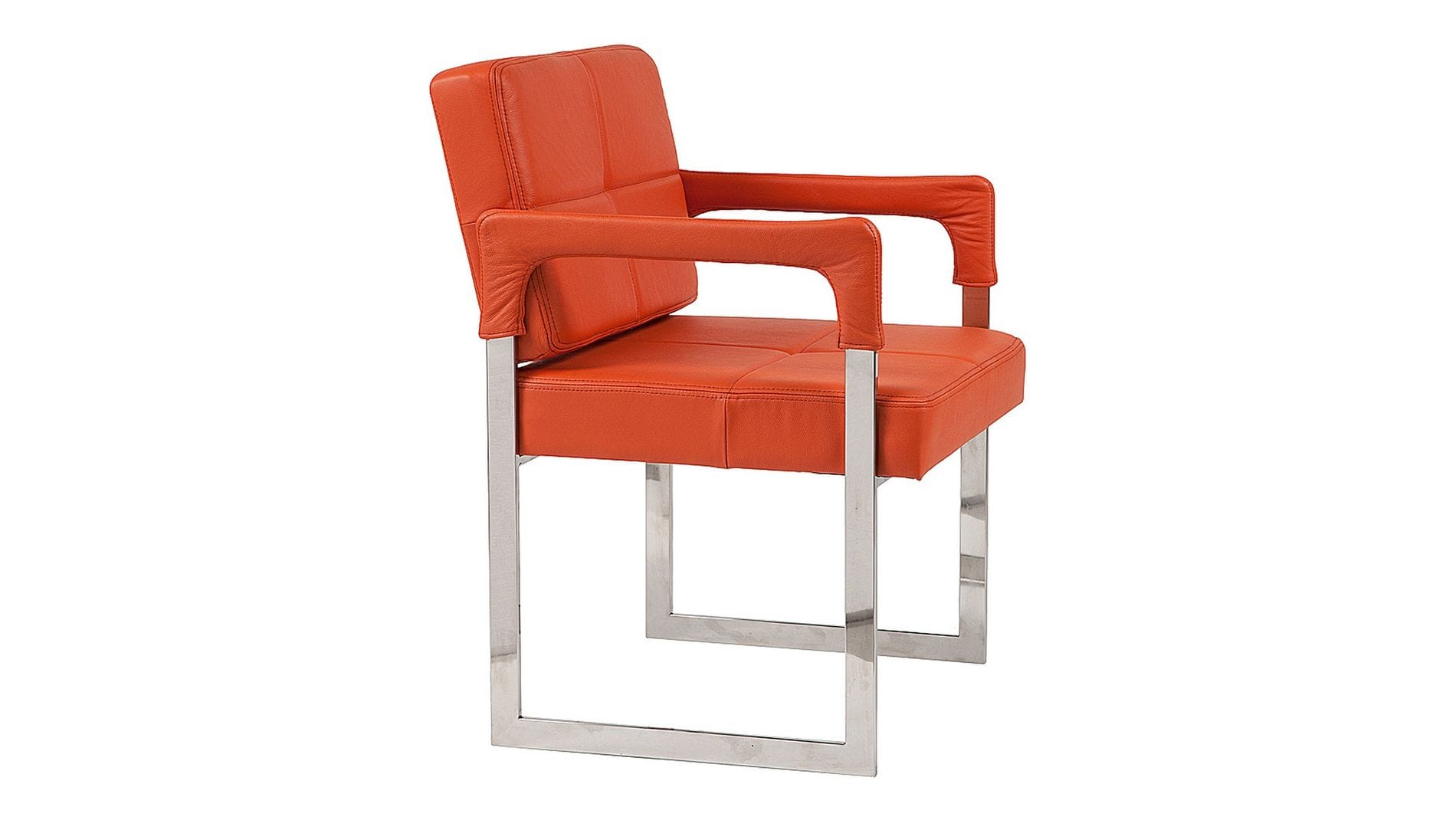 Кресло Aster Chair Оранжевая Кожа Класса Премиум
