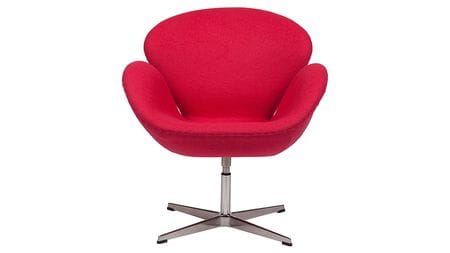 Кресло Swan Chair Ярко-красная Шерсть М