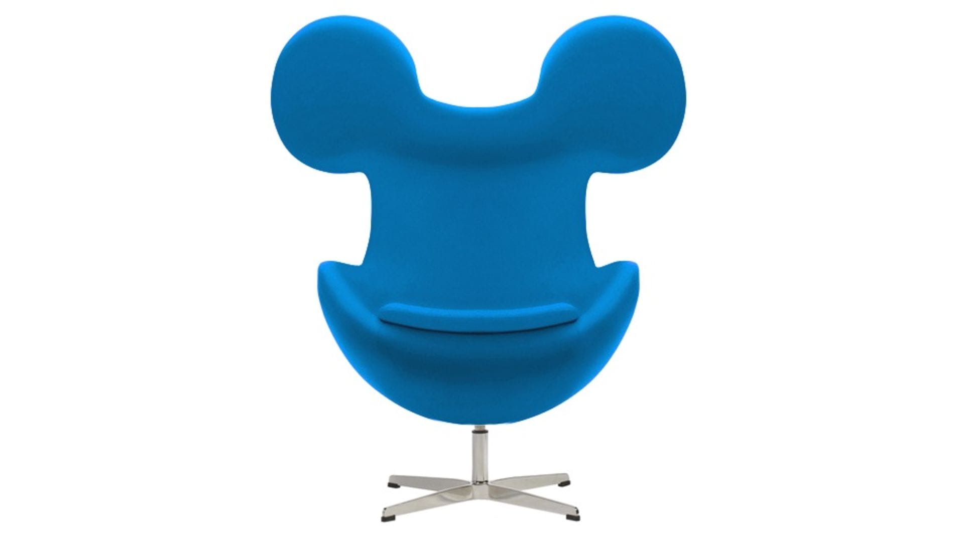 Кресло Egg Mickey Голубое 100% Шерсть М