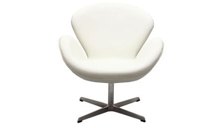 Кресло Swan Chair Белая Экокожа М