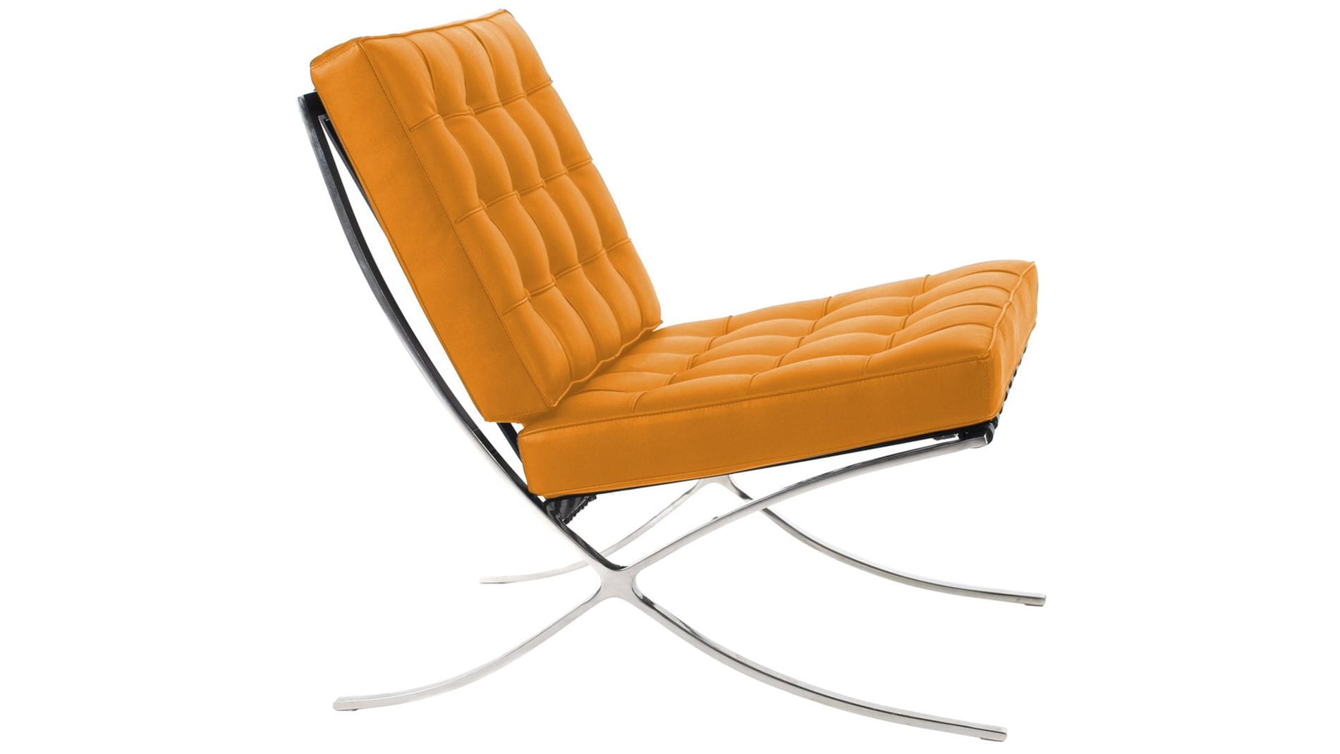 Кресло Barcelona Chair Оранжевая Экокожа Р
