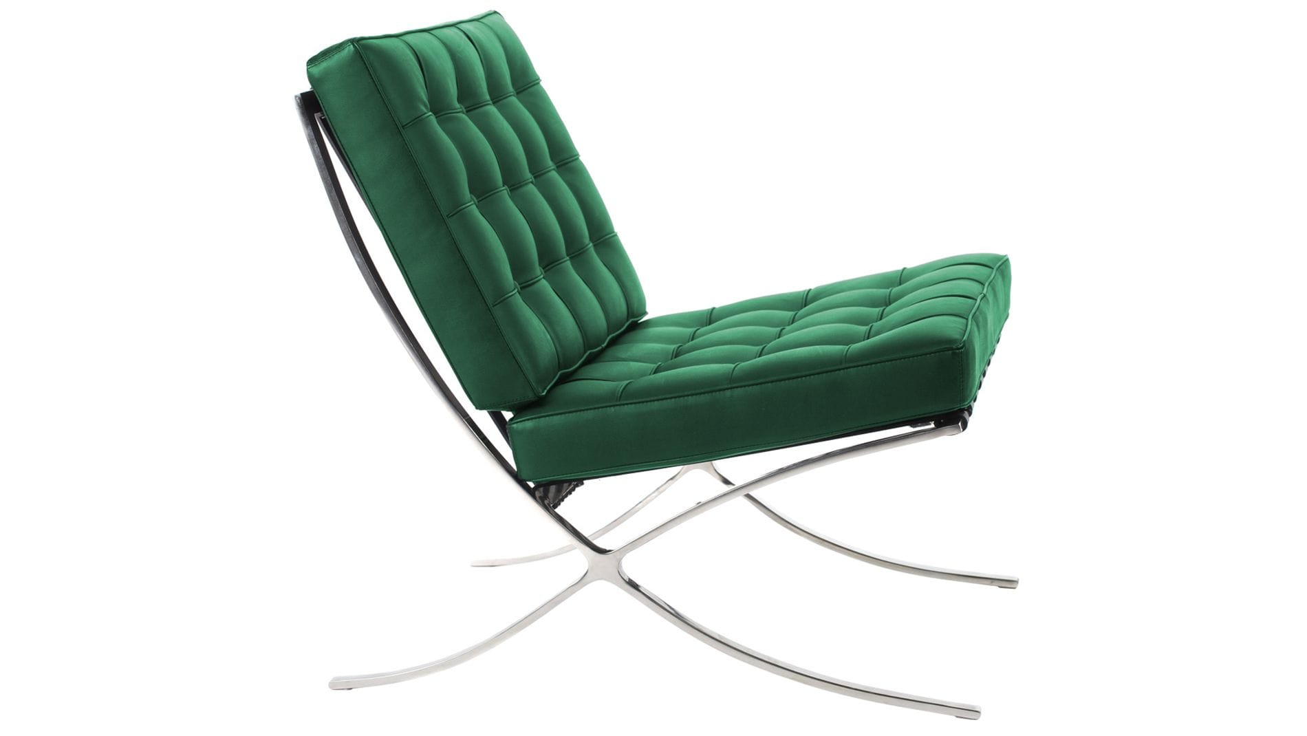 Кресло Barcelona Chair Зелёная Экокожа Р