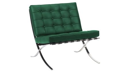 Кресло Barcelona Chair Зелёная Кожа Класса Премиум Р