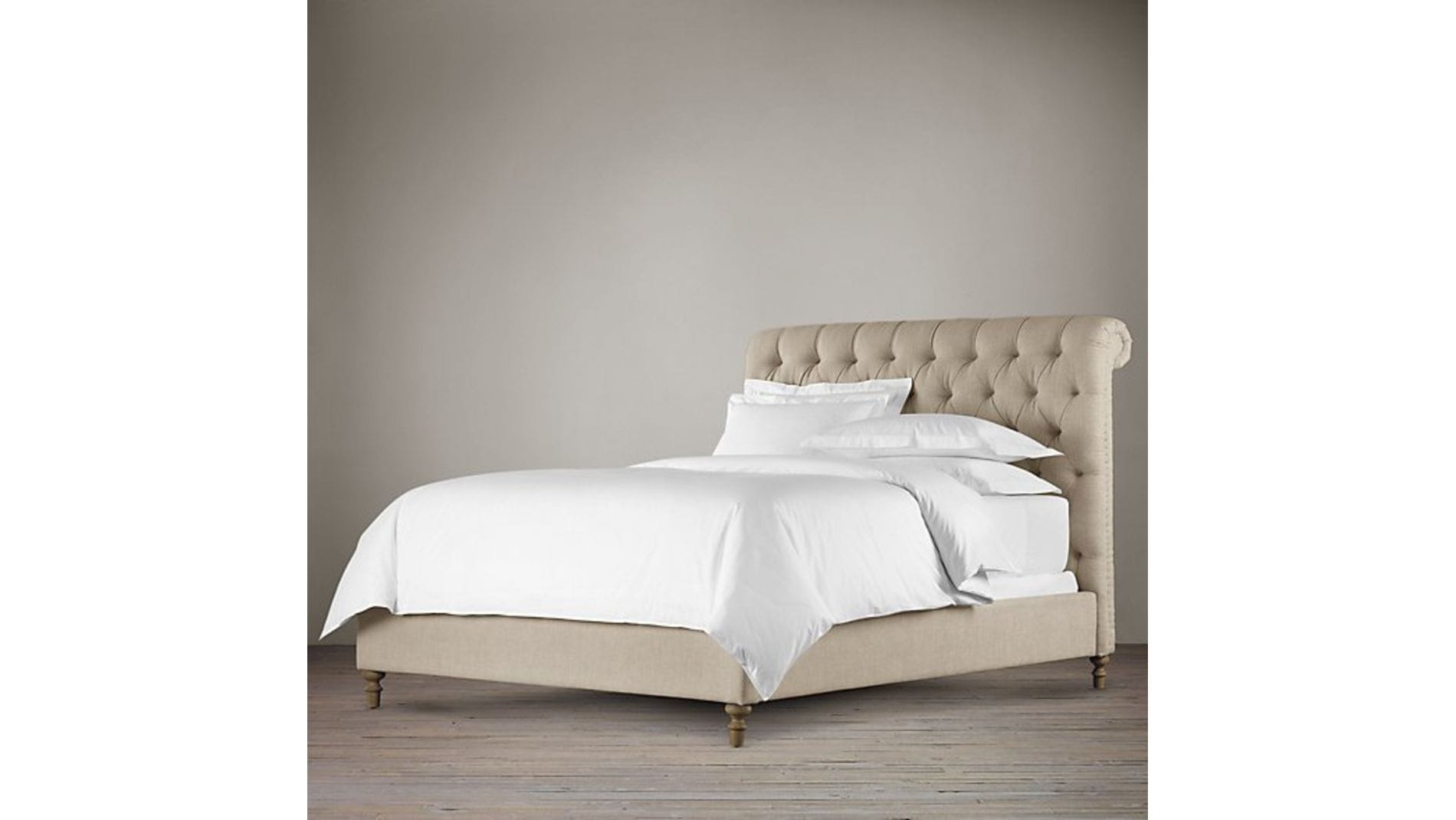 Кровать Chesterfield Fabric Sleigh Bed 160х200 Р