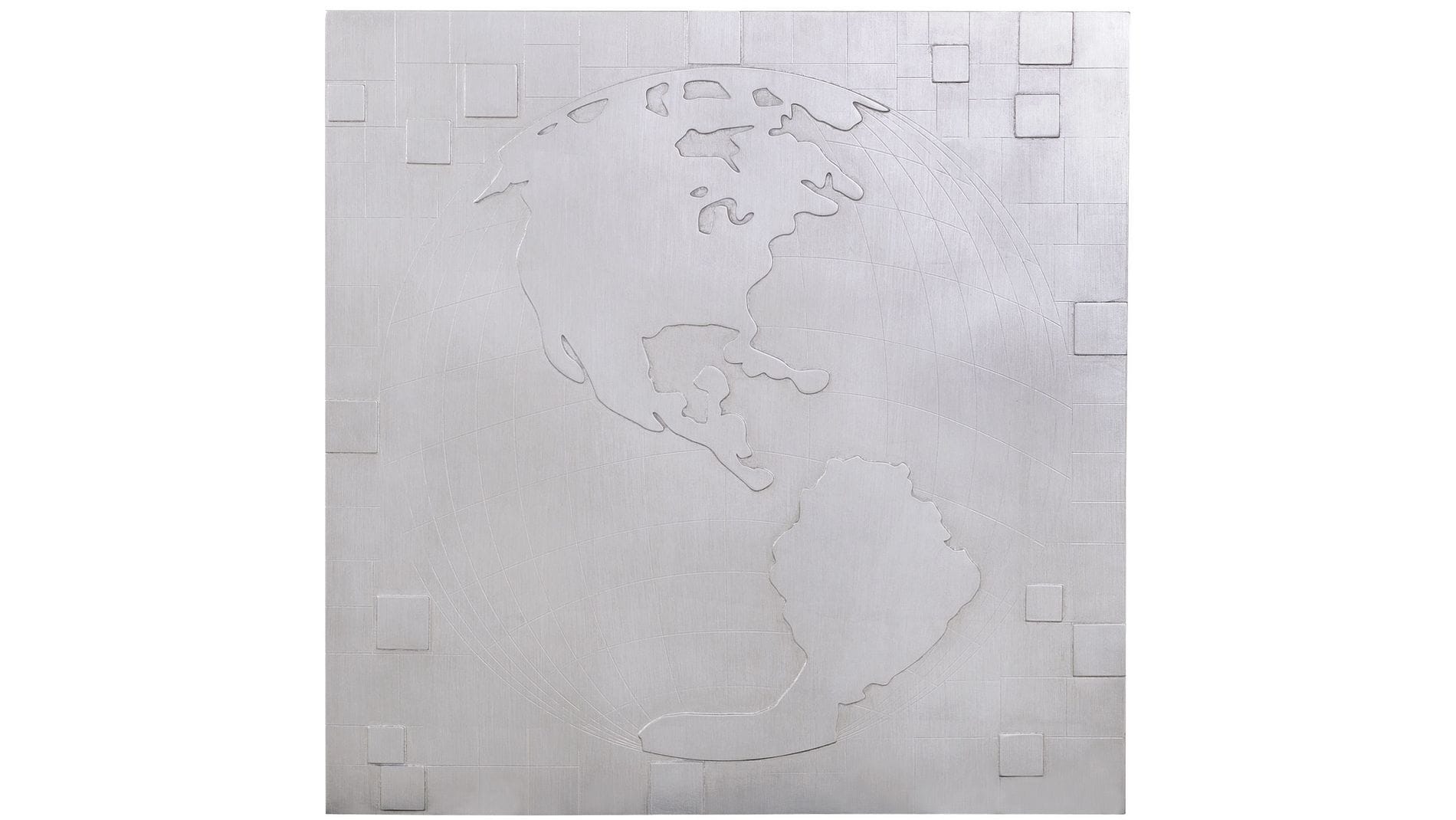 Панно для декорирования стен  " Карта мира 2 " 90*90 см.