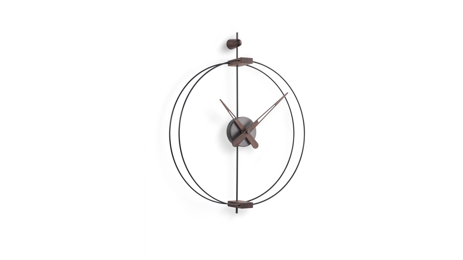 Часы Nomon Micro BARCELONA graphite/walnut d42, h54 cm