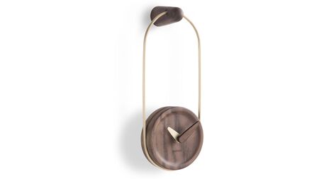 Часы Nomon Micro Eslabon gold/walnut d10, h26,5 cm