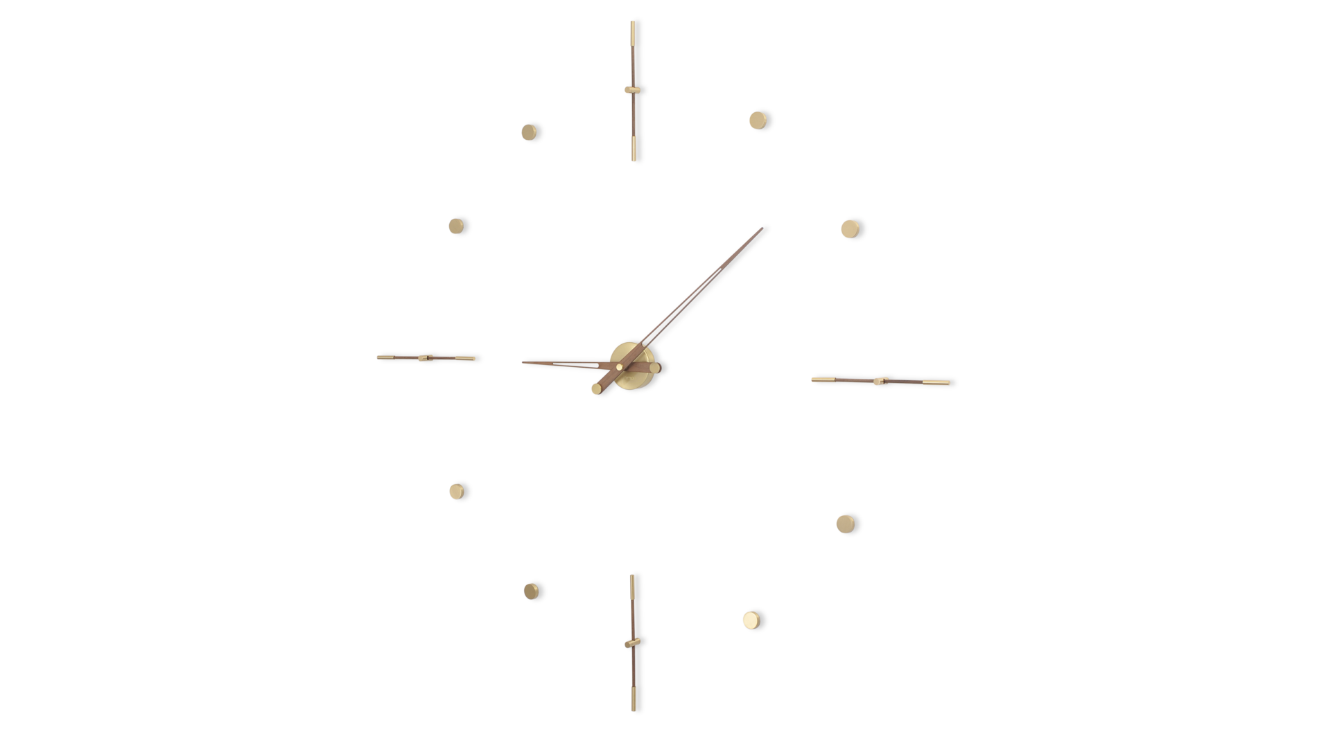 Часы Nomon Mixto Gold N 155, полированная латунь/орех, d=155cm.