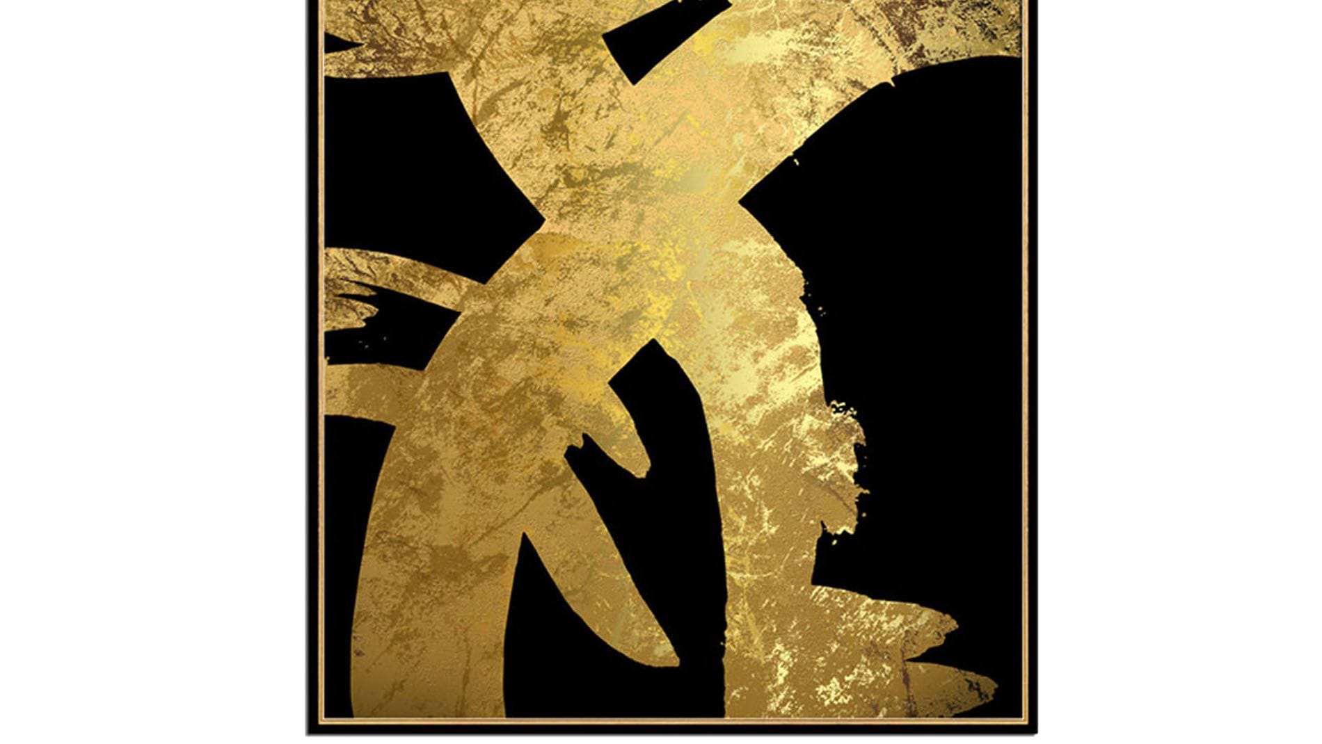 Постер на стену черно-золотая абстракция-2 60х80см