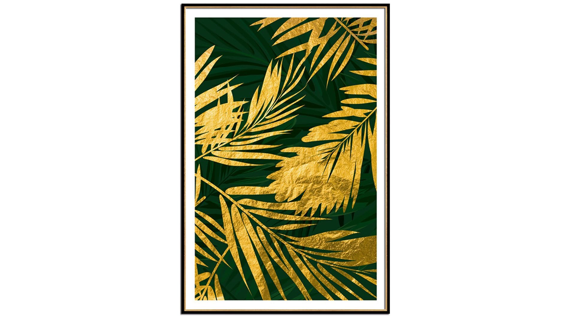Постер для интерьера золотые листья пальмы-2 60х80 см