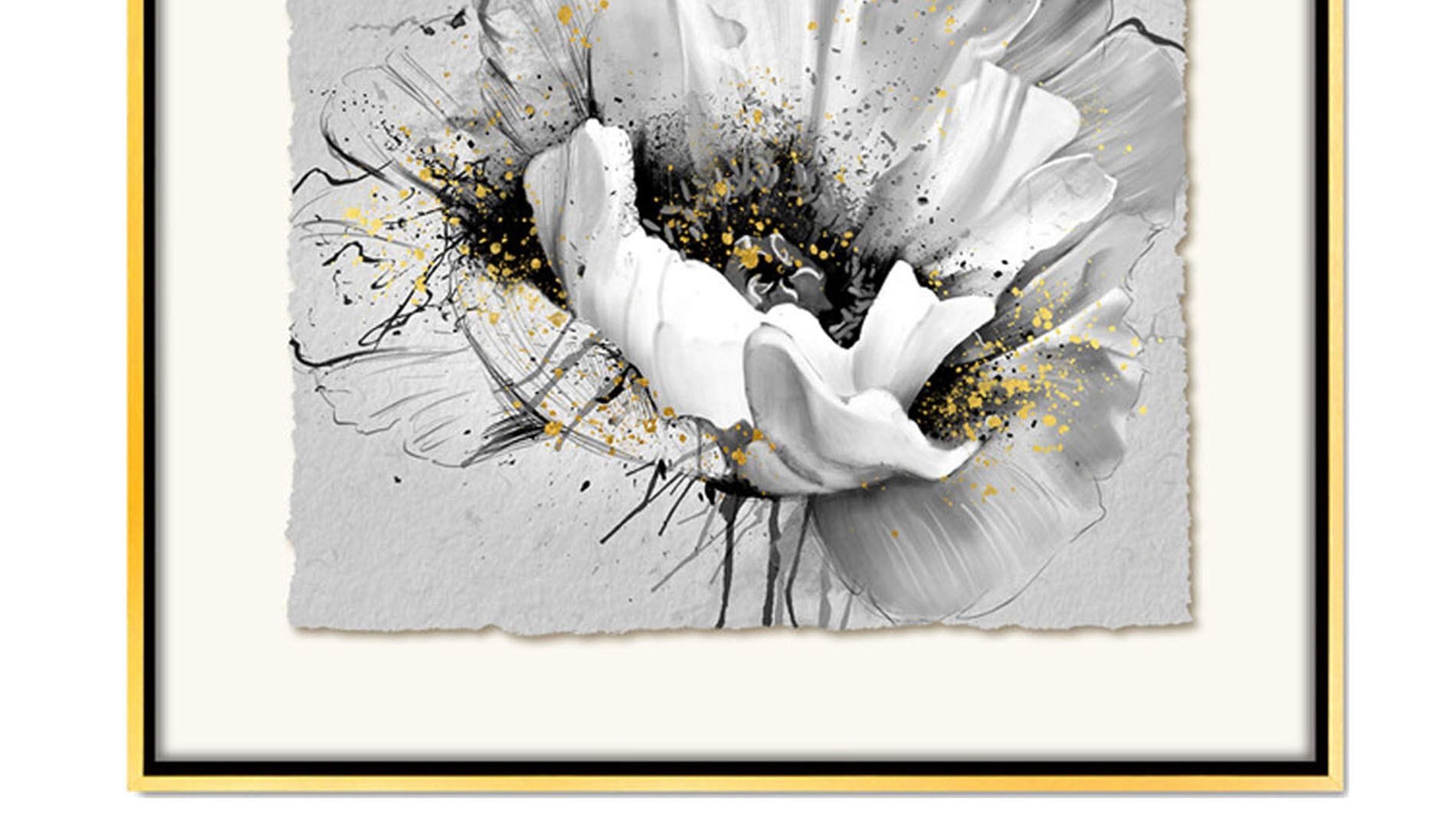 Постер для интерьера красивый белый цветок 80х80см