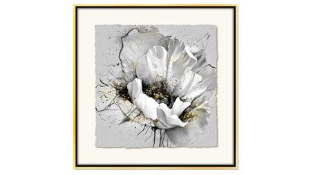 Постер для интерьера красивый белый цветок 80х80см