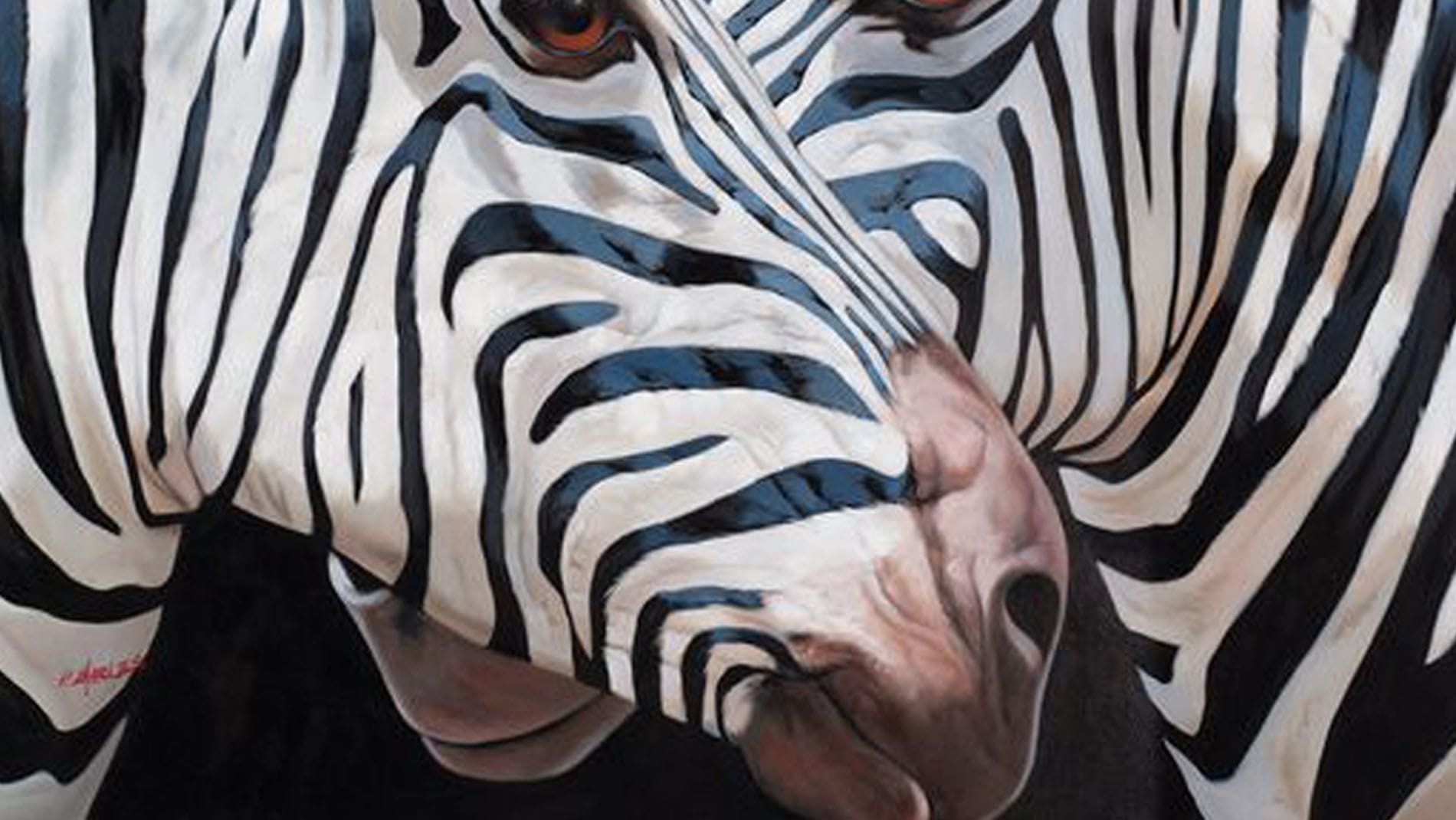 Картина маслом Отражение зебры 