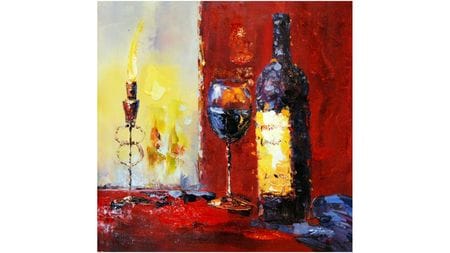 Картина маслом Вино и свечи - 2 