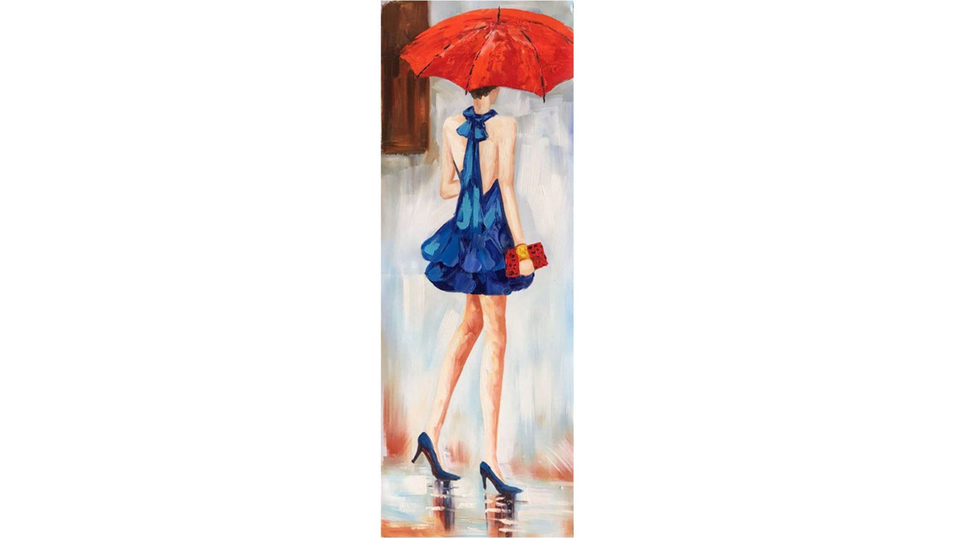 Картина маслом Красный зонт 