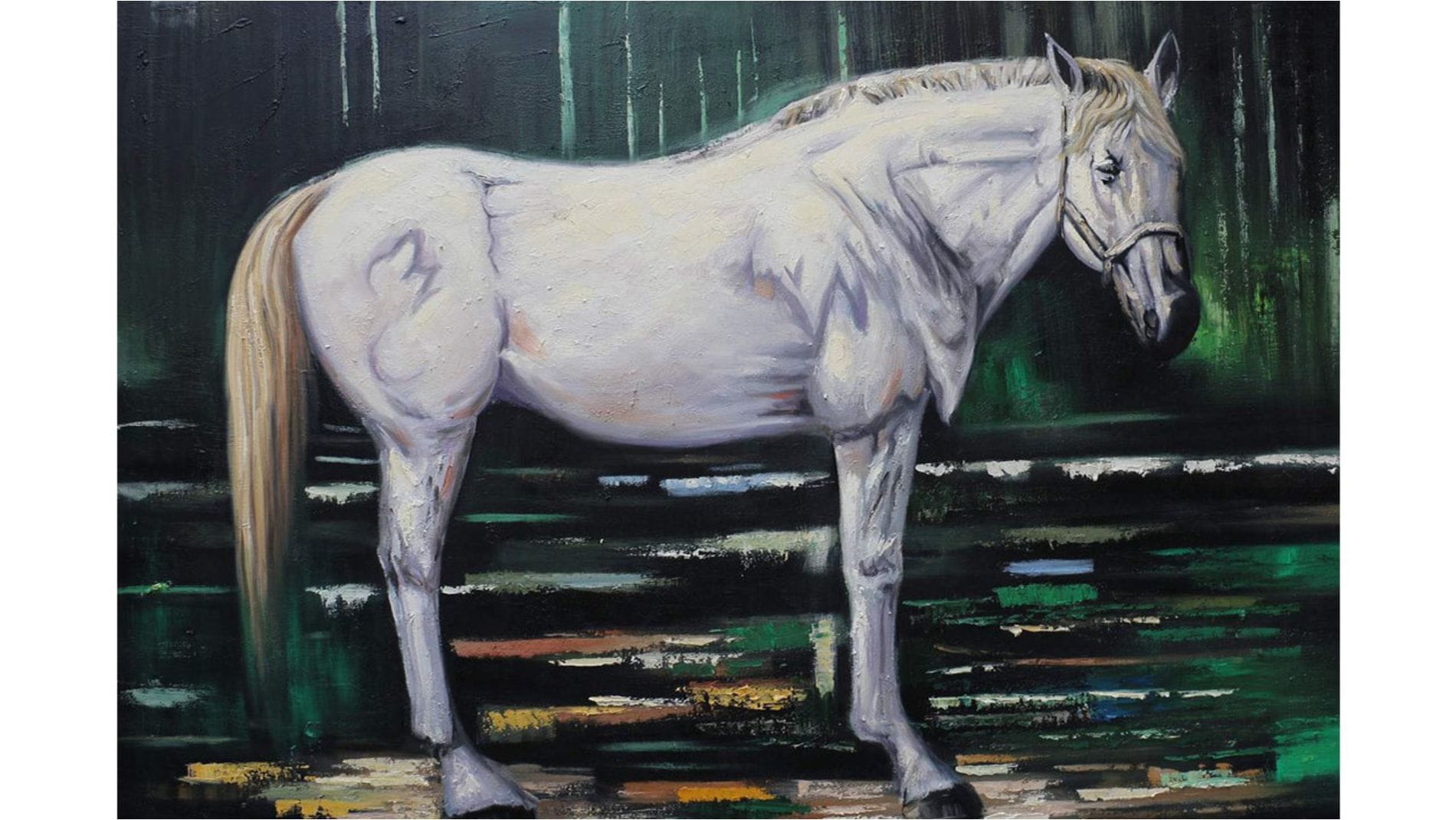 Картина маслом Белый конь 