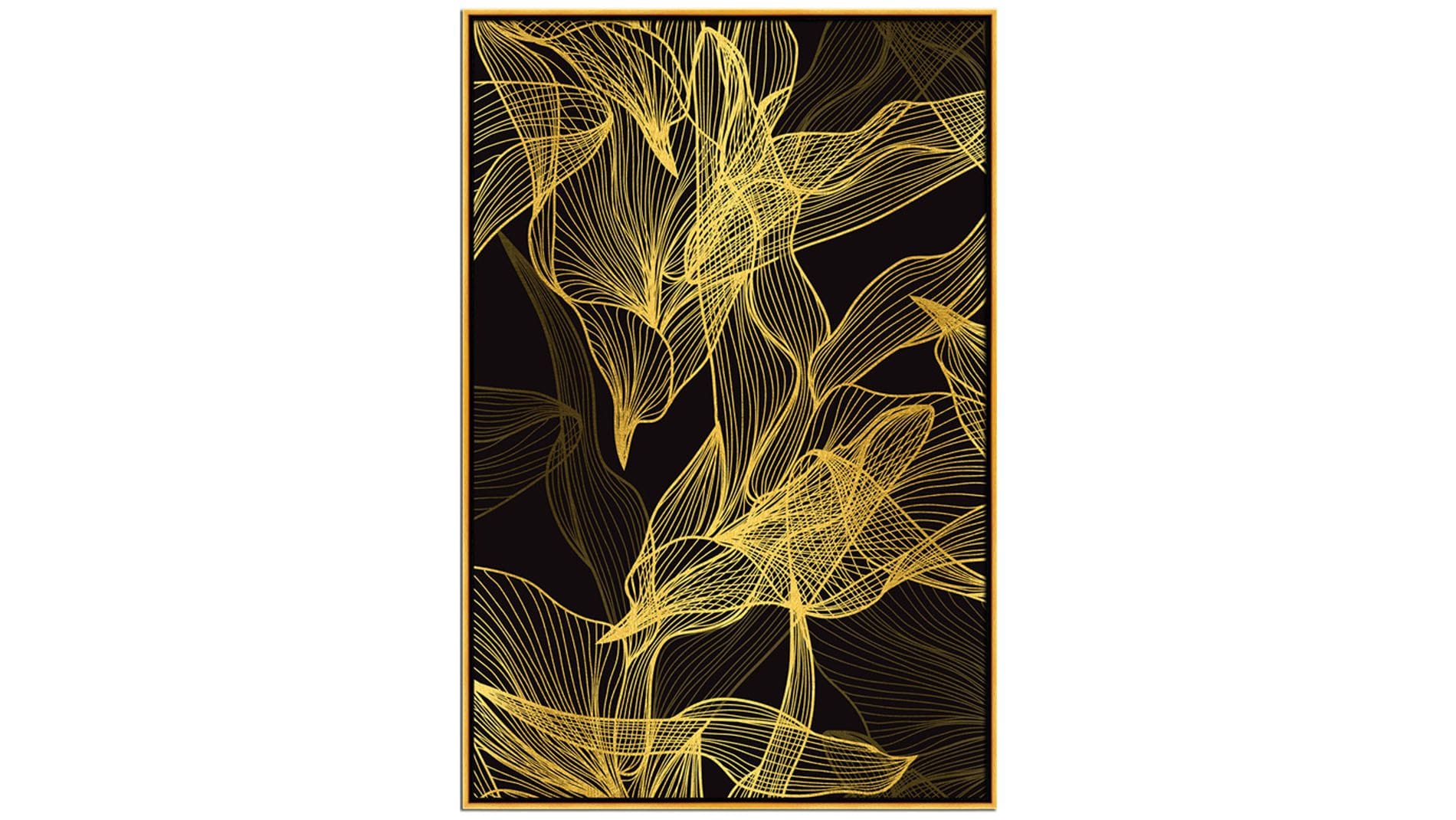 Постер абстрактные золотые листья